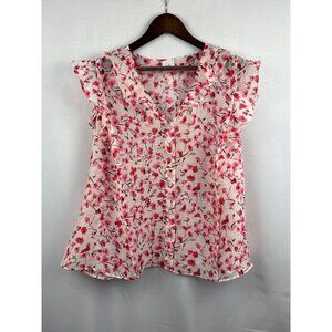 Women’s Cabi Besotted Top Size 2XL Pink & White
